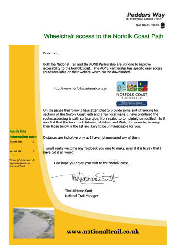 Wheelchair Access to the Norfolk Coast Path