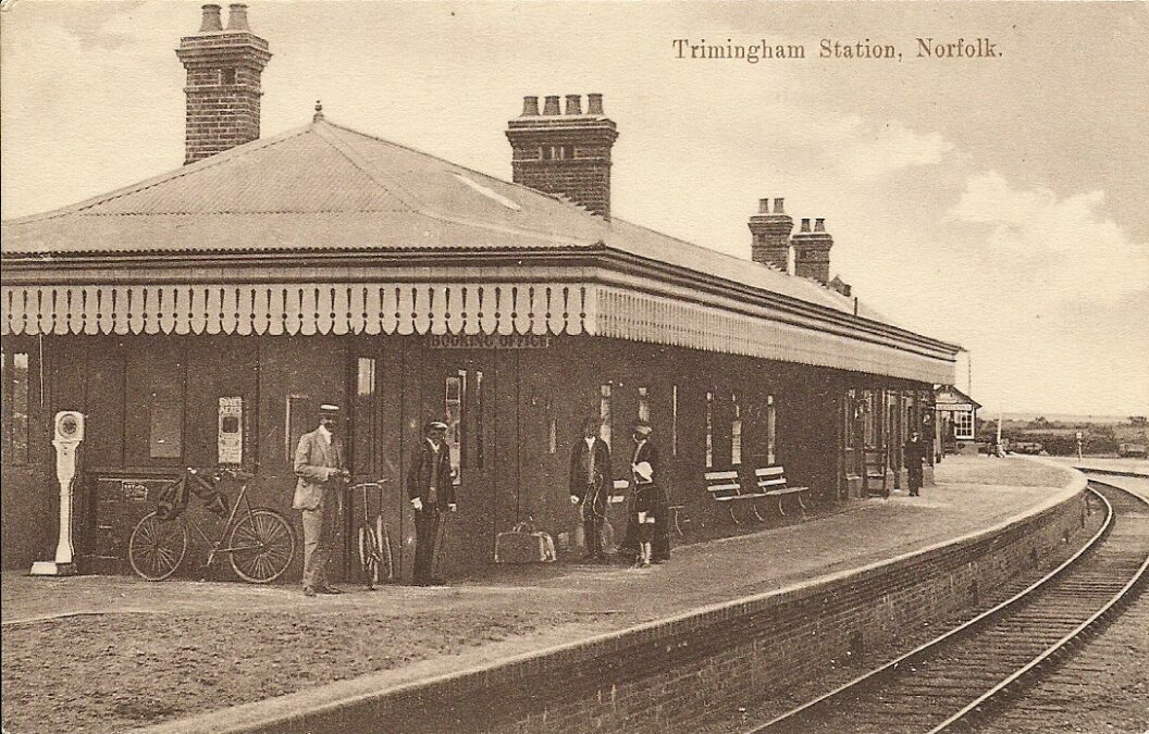 Trimingham railway station - early 1900s - postcard - Author Battson Cromer