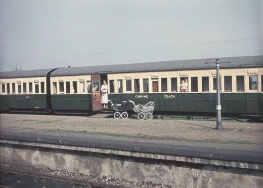 Camping Coaches in Mundesley in 1950s