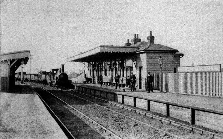 North-Walsham-Main-station-1880s-Sinclair-Y-class-loco-heads-goods-train-for-Norwich North Walsham Main station | 1880s