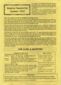 Knapton Newsletter – Summer 2002 – P1 Knapton News Summer 2002 image